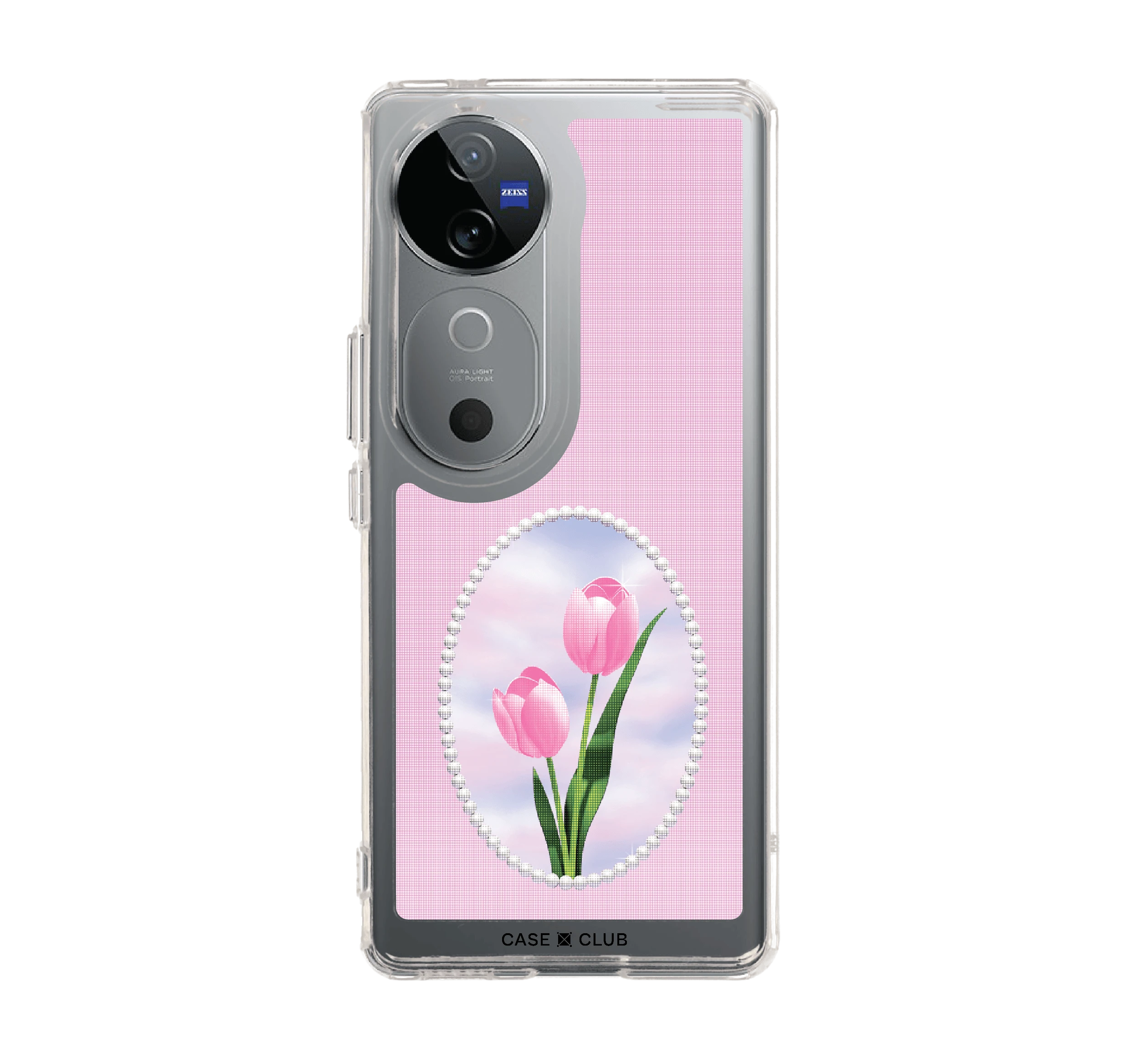 เคสใส vivo v40 5g กรอบรูปดอกทิวลิป